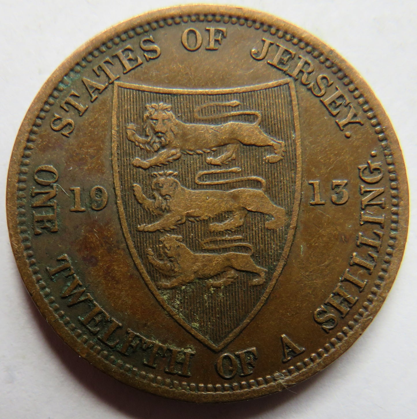 1913 King George V Jersey 1/12th of a Shilling Coin