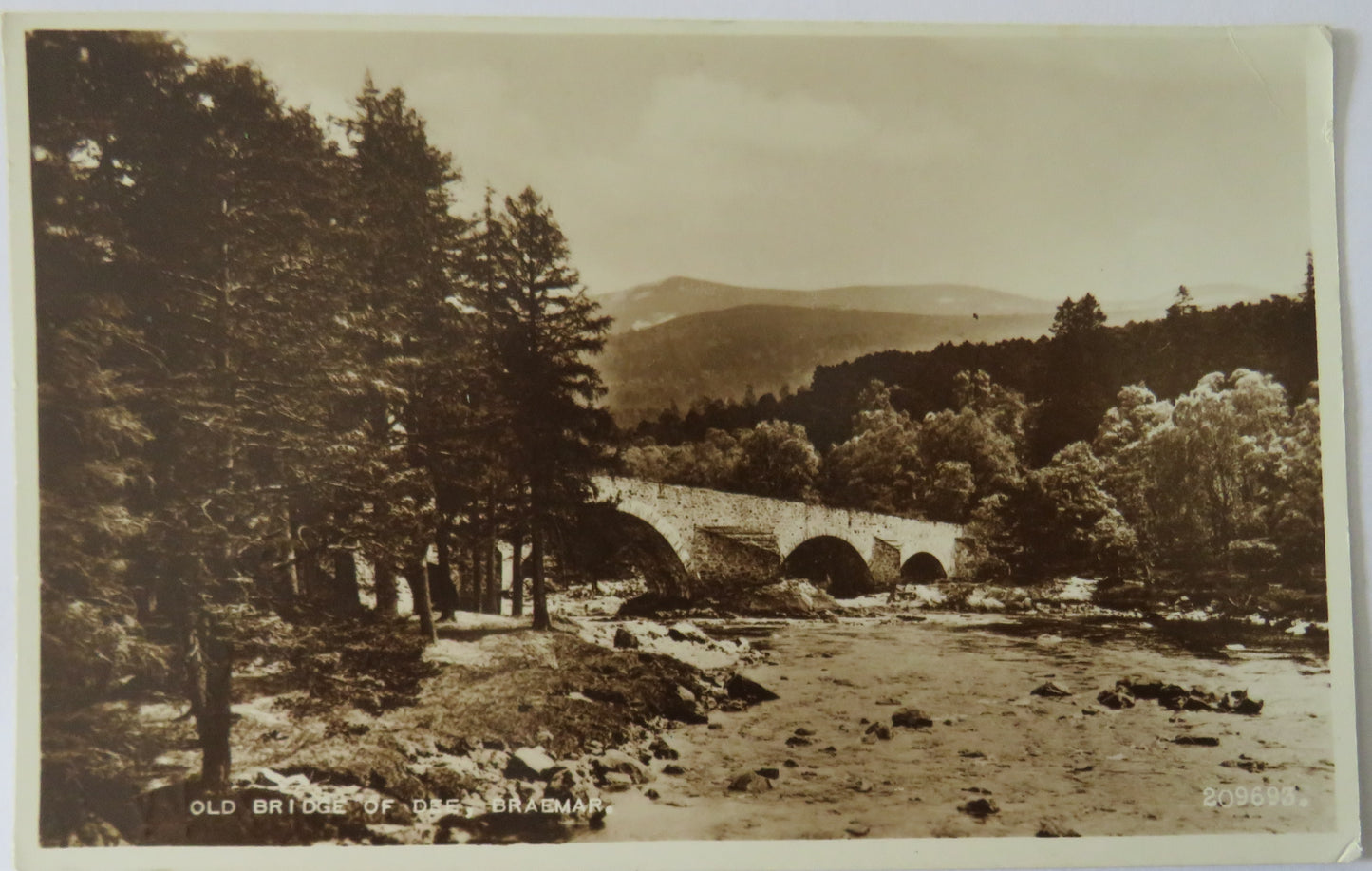 Vintage Postcard of Old Bridge of Dee, Braemar