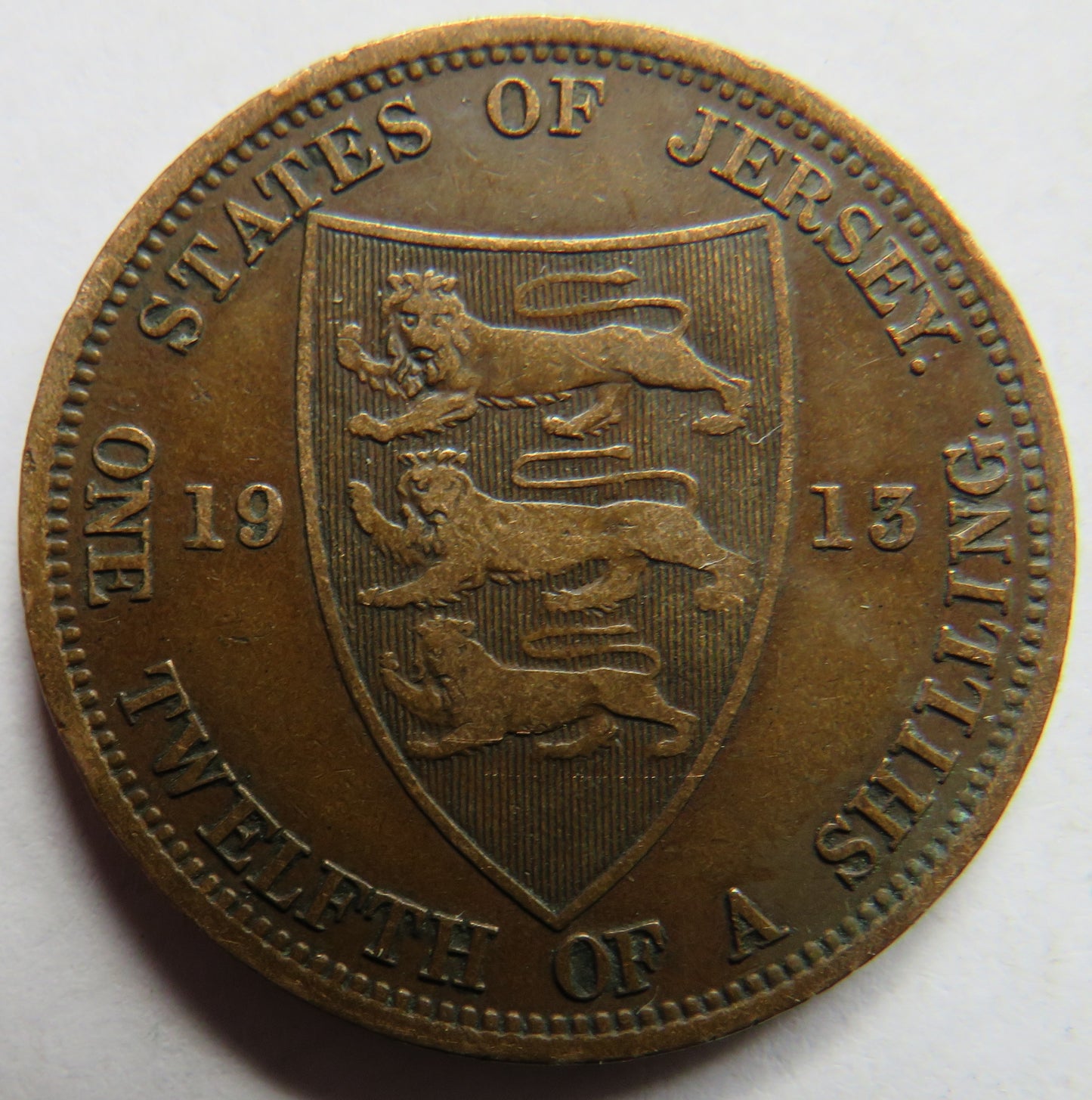 1913 King George V Jersey 1/12th of a Shilling Coin