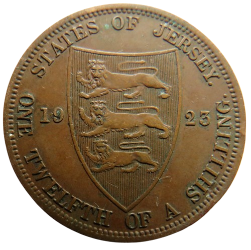 1923 King George V Jersey 1/12th of a Shilling Coin