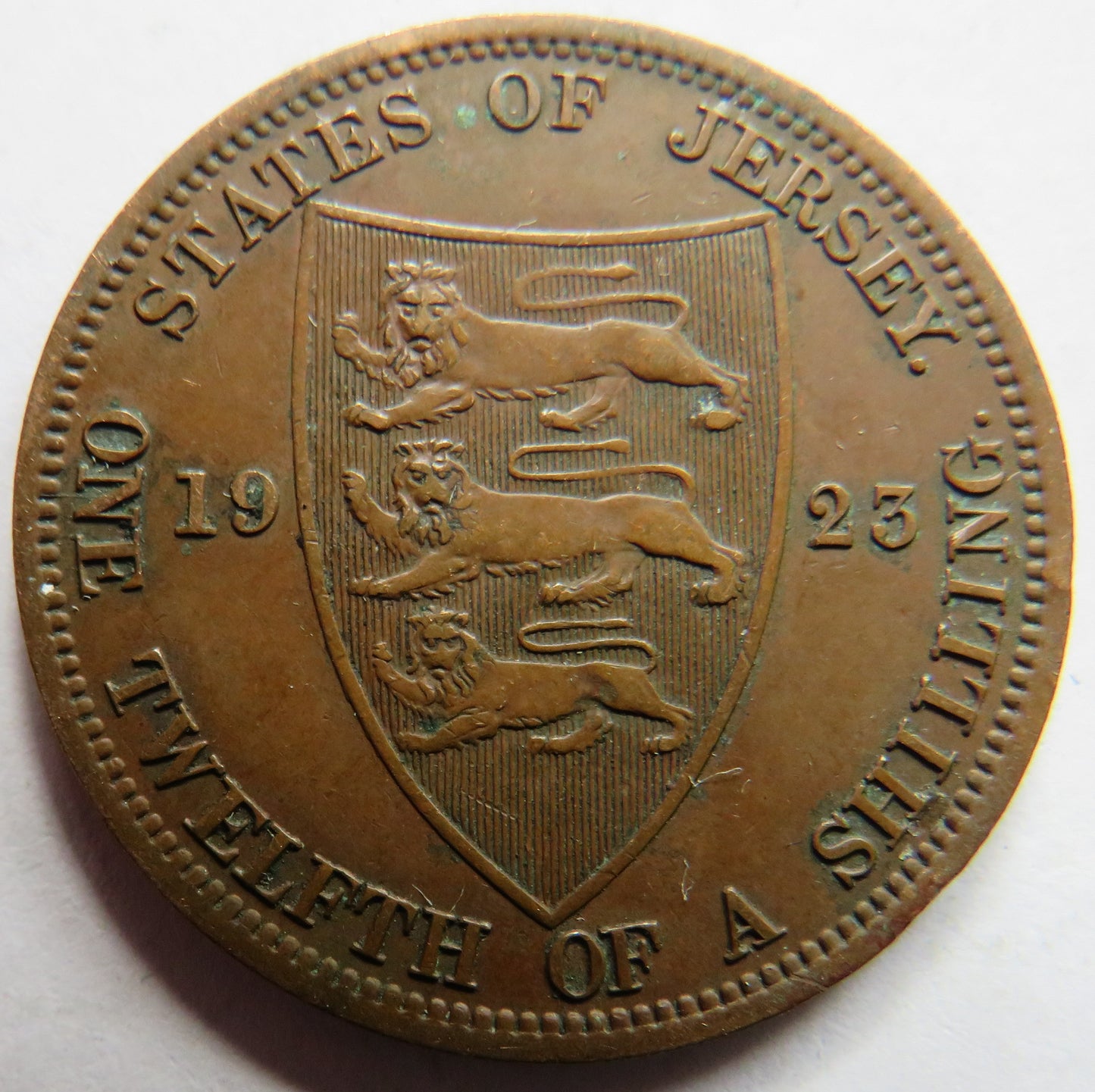 1923 King George V Jersey 1/12th of a Shilling Coin