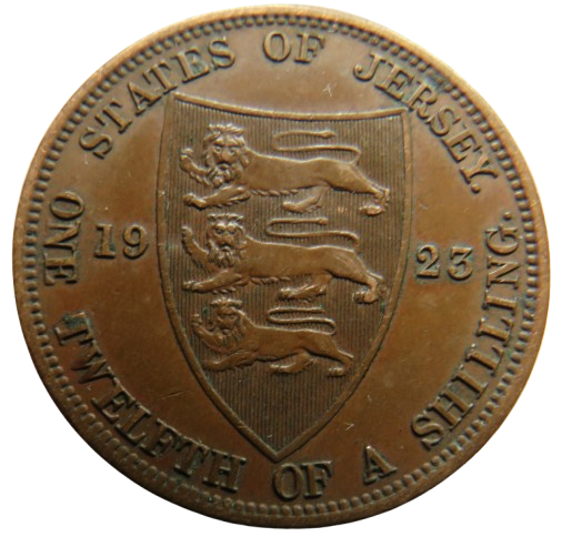 1923 King George V Jersey 1/12th of a Shilling Coin