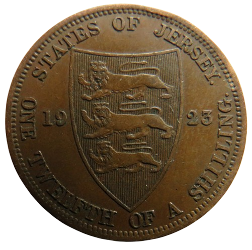 1923 King George V Jersey 1/12th of a Shilling Coin