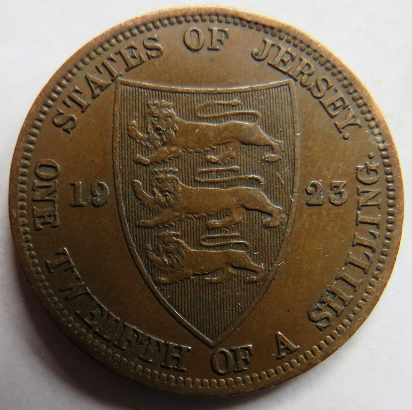 1923 King George V Jersey 1/12th of a Shilling Coin