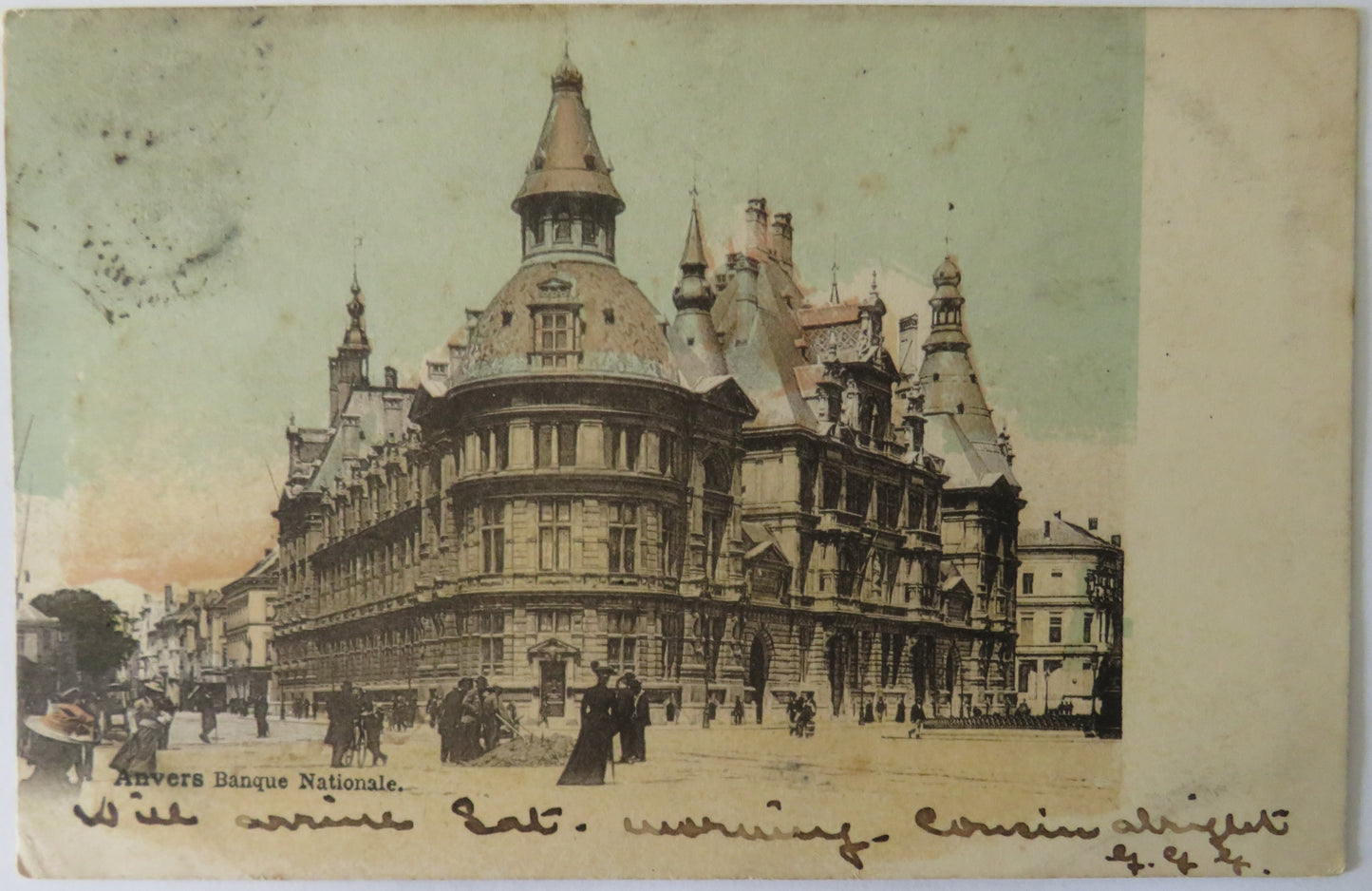 Vintage Postcard of Anvers Banque Nationale, 1902