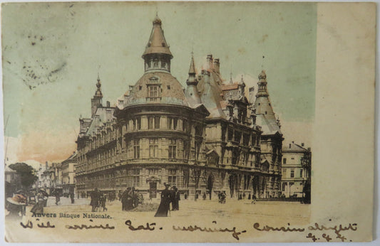Vintage Postcard of Anvers Banque Nationale, 1902