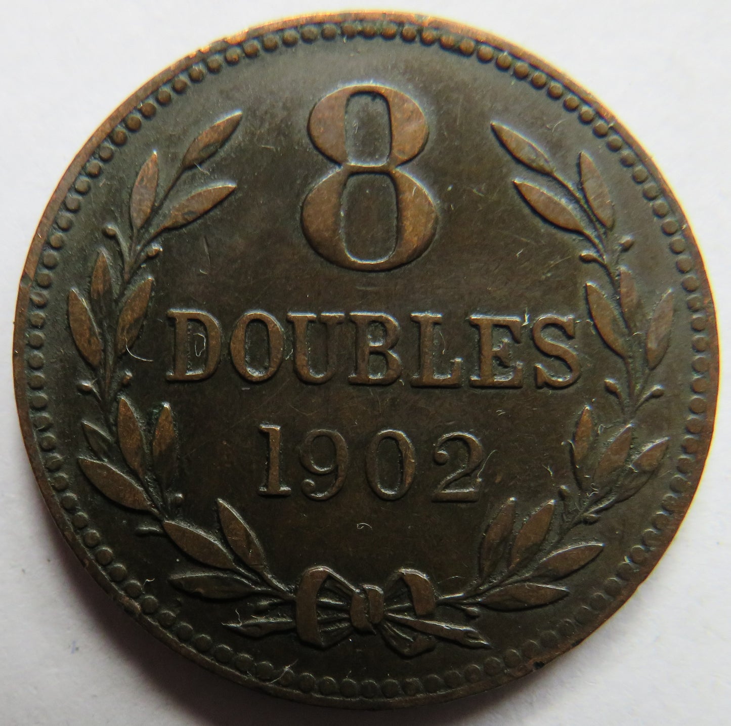 1902-H Guernsey 8 Doubles Coin