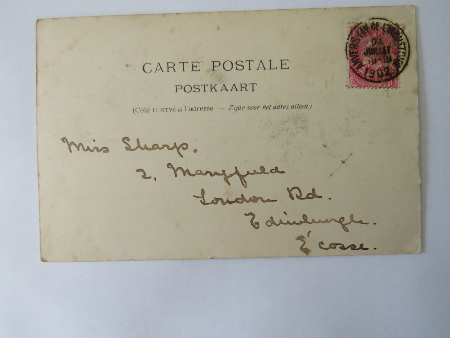 Vintage Postcard of Anvers Banque Nationale, 1902