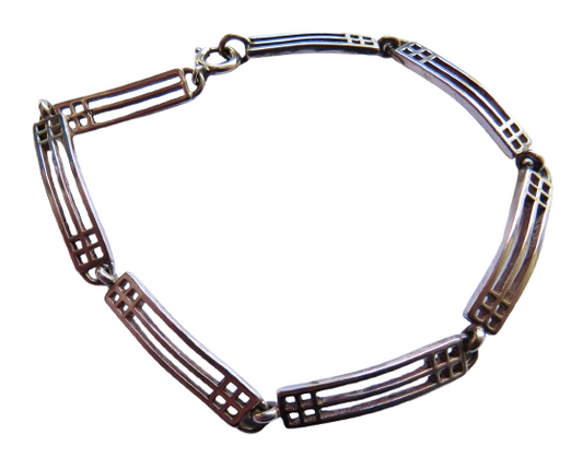 Ladies Sterling Silver Bracelet In The Charles Rennie Mackintosh Style