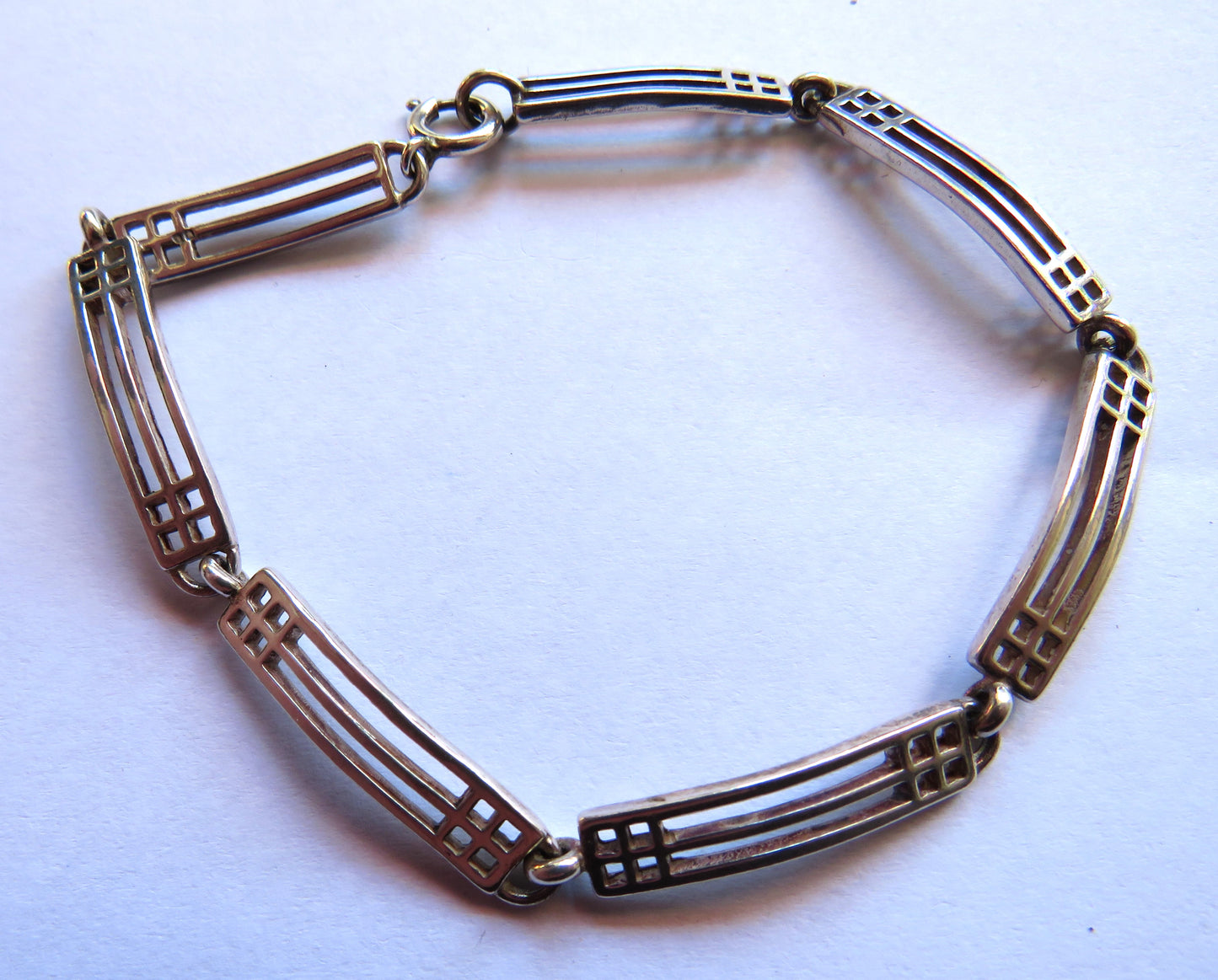 Ladies Sterling Silver Bracelet In The Charles Rennie Mackintosh Style