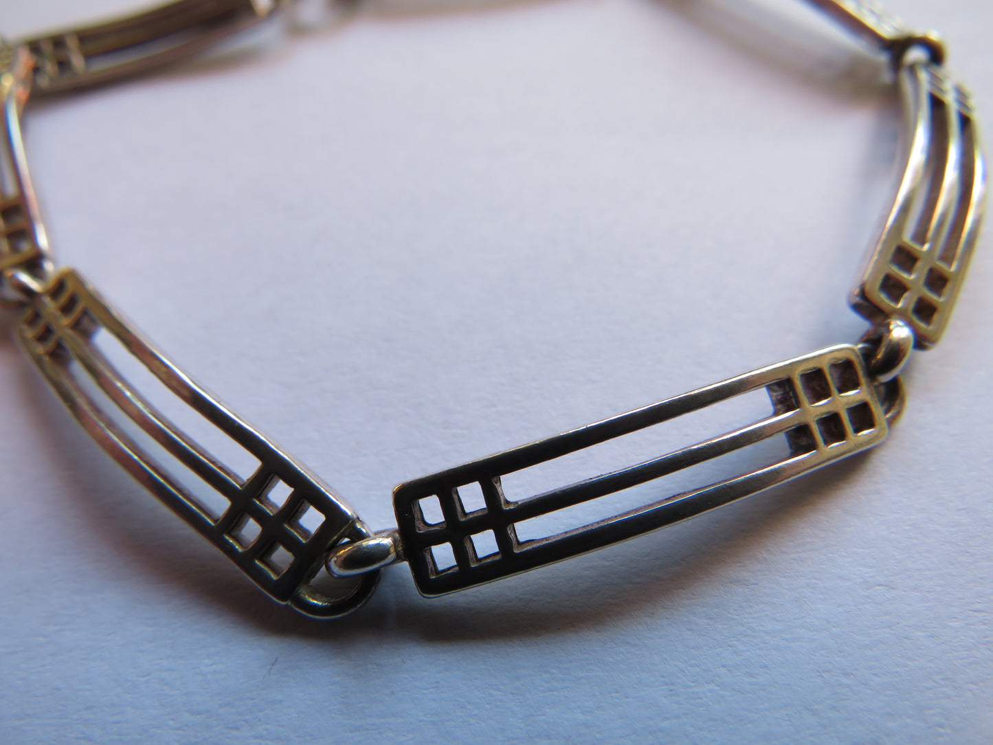 Ladies Sterling Silver Bracelet In The Charles Rennie Mackintosh Style