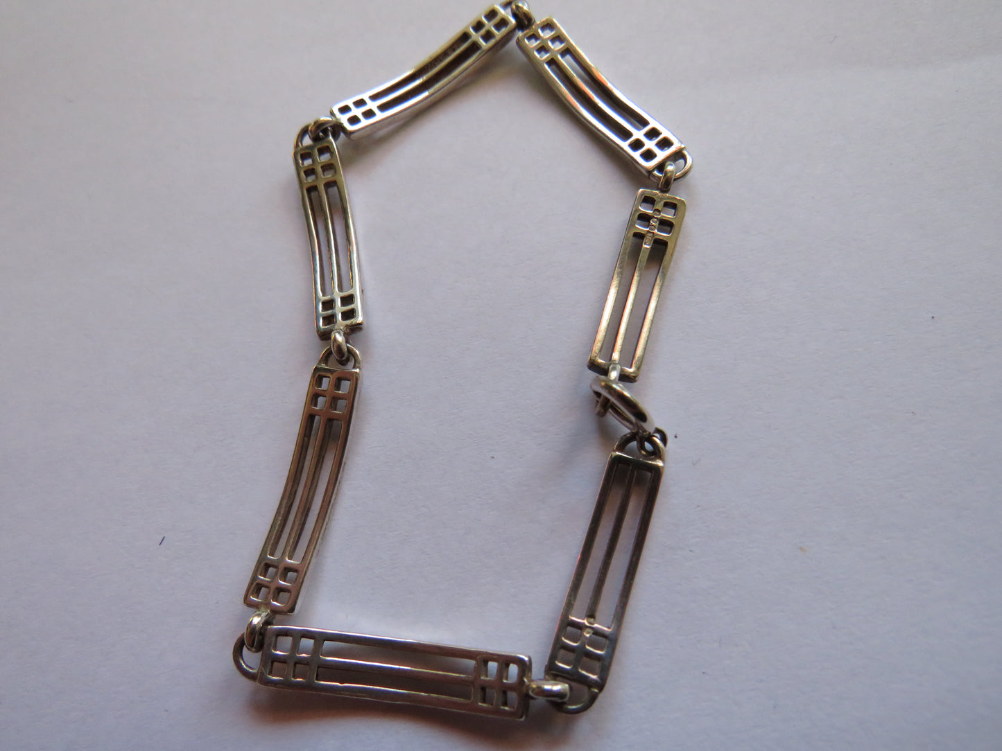 Ladies Sterling Silver Bracelet In The Charles Rennie Mackintosh Style
