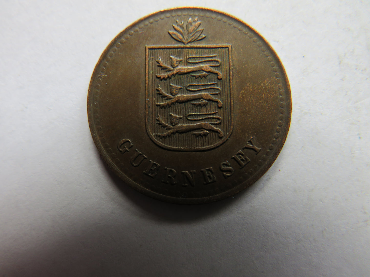 1920-H Guernsey 4 Doubles Coin