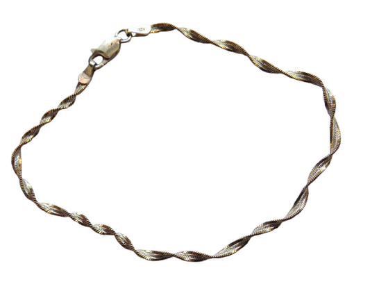 Stylish Sterling Silver & Gold Ladies Bracelet