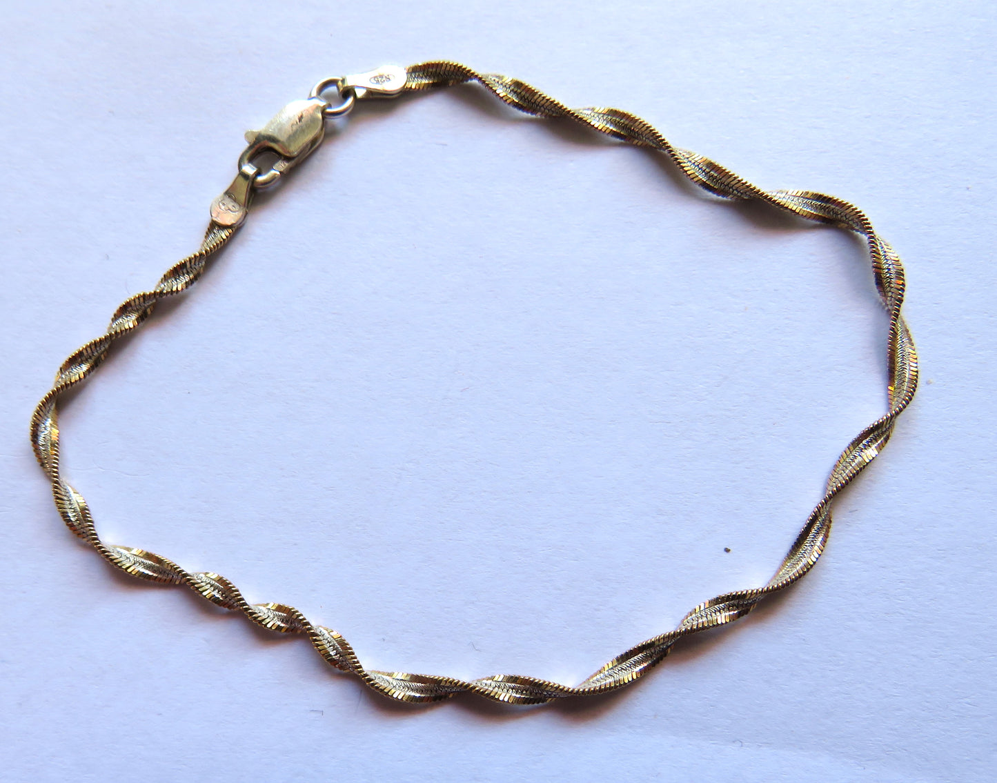 Stylish Sterling Silver & Gold Ladies Bracelet
