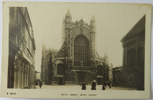 Vintage Postcard of Bath Abbey, West Front