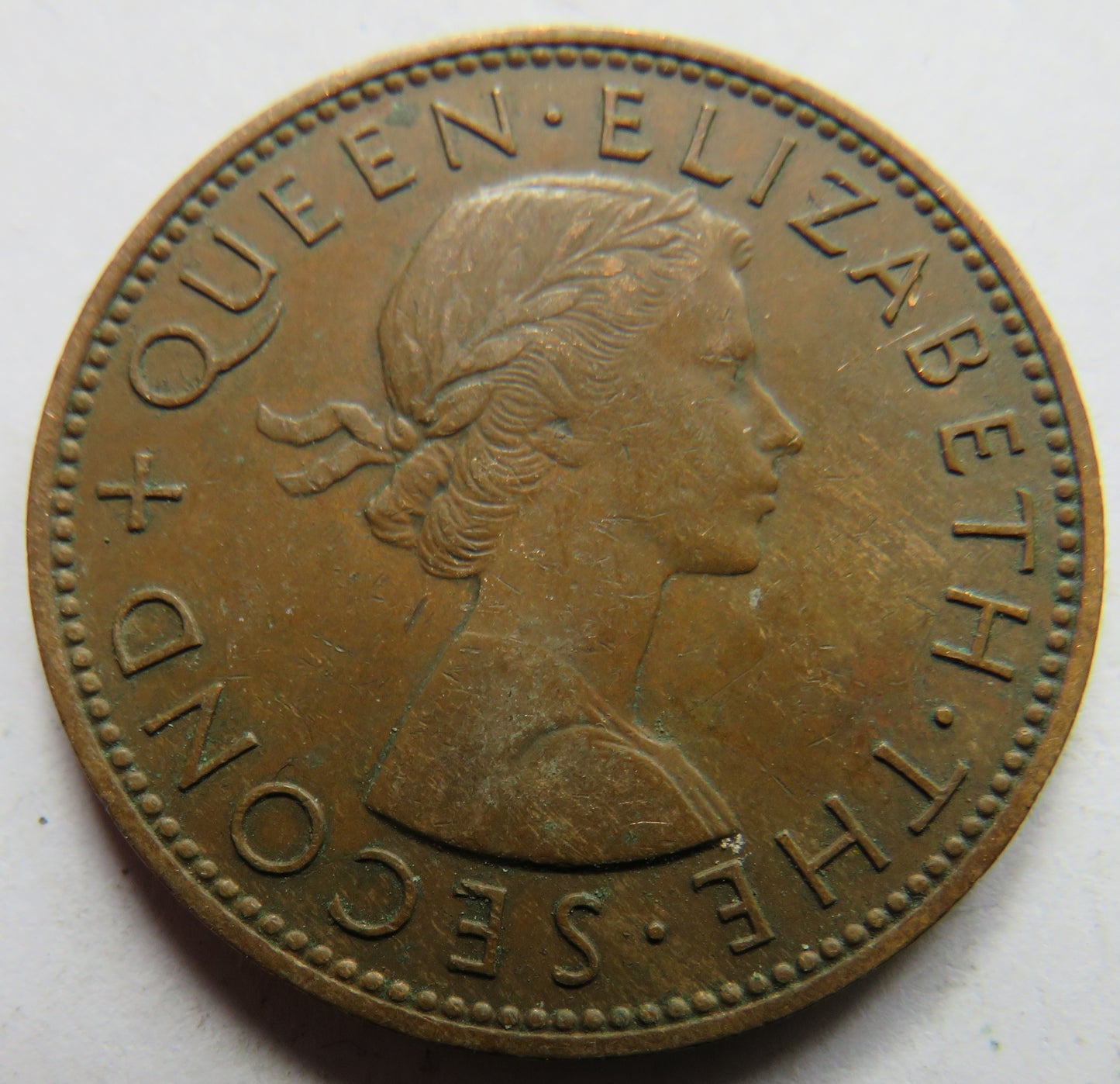1958 Queen Elizabeth II New Zealand One Penny Coin