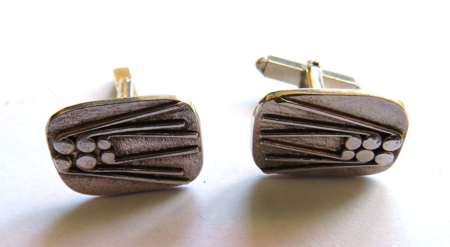 Stylish Pair of Men's Sterling Silver Cufflinks