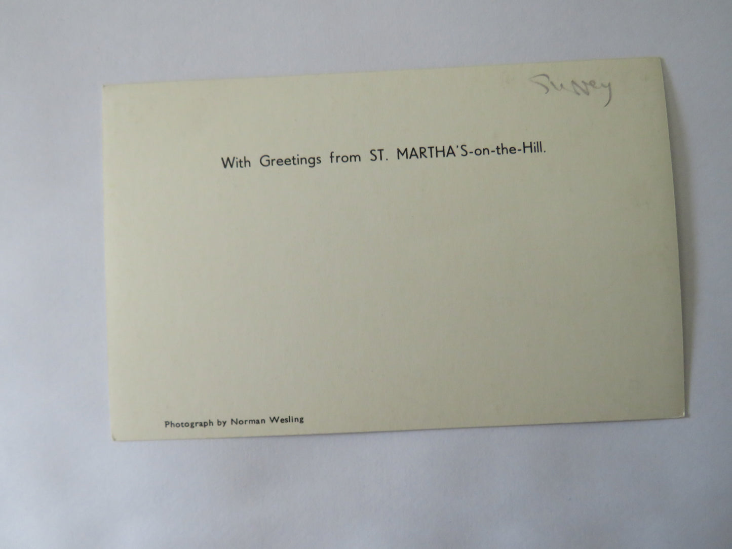 Vintage Postcard of With Greetings from St. Martha's-on-the Hill
