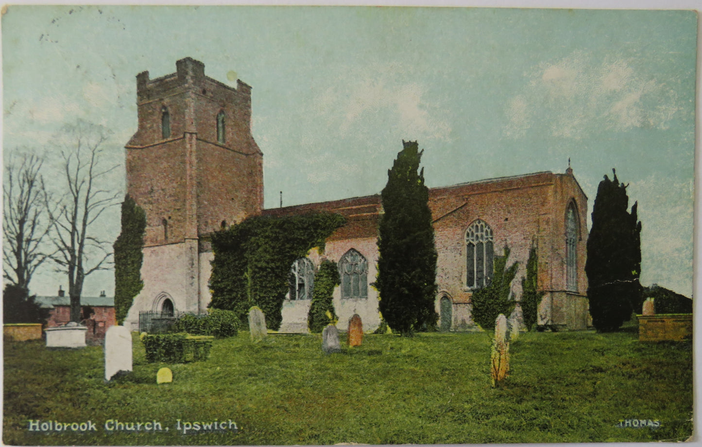 Vintage Postcard of Holbrook Church, Ipswich, 1911