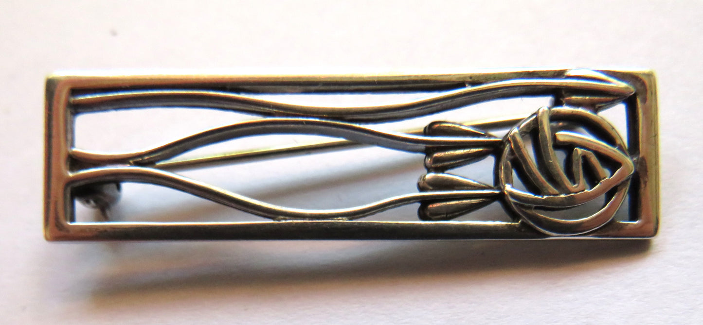 Ladies Sterling Silver Brooch Charles Rennie Mackintosh Style By Carrick Jewellery