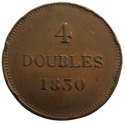 1830 Guernsey 4 Doubles Coin