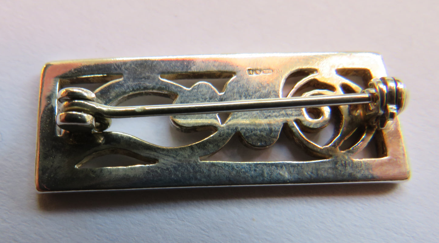 Ladies Sterling Silver Brooch Charles Rennie Mackintosh Style