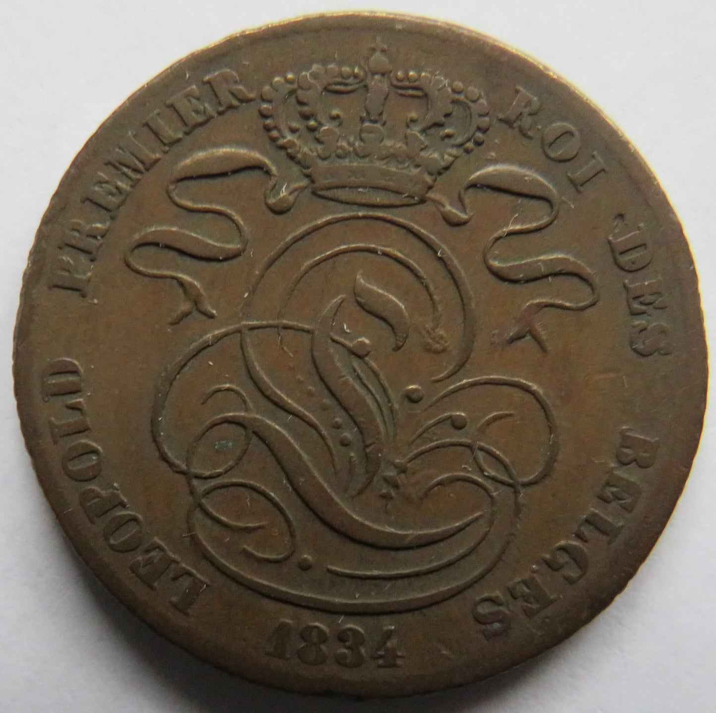 1834 Belgium 5 Centimes Coin