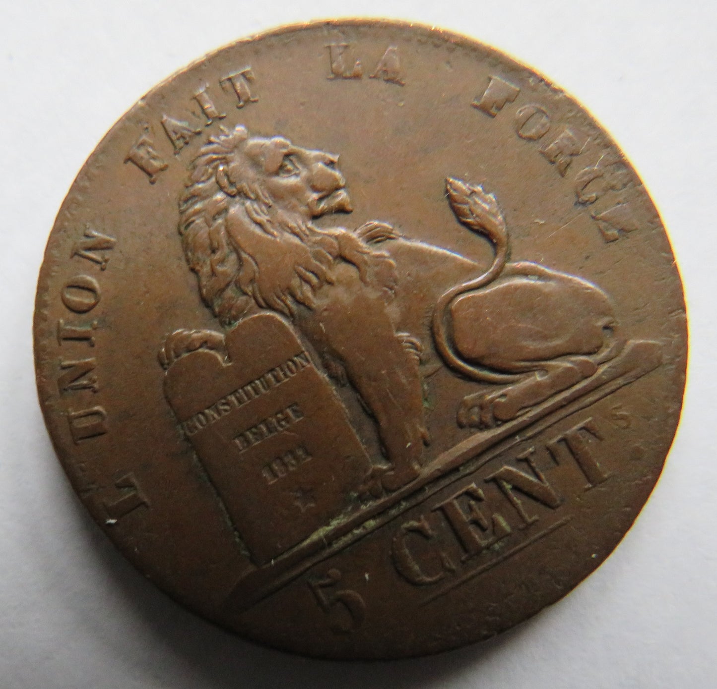 1837 Belgium 5 Centimes Coin