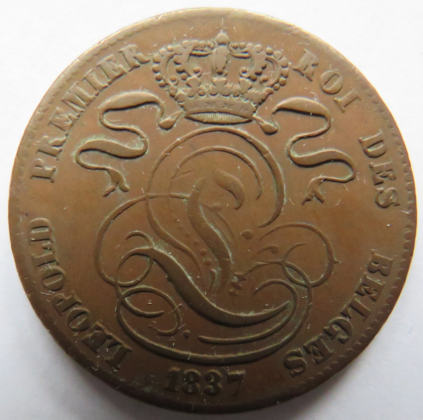1837 Belgium 5 Centimes Coin