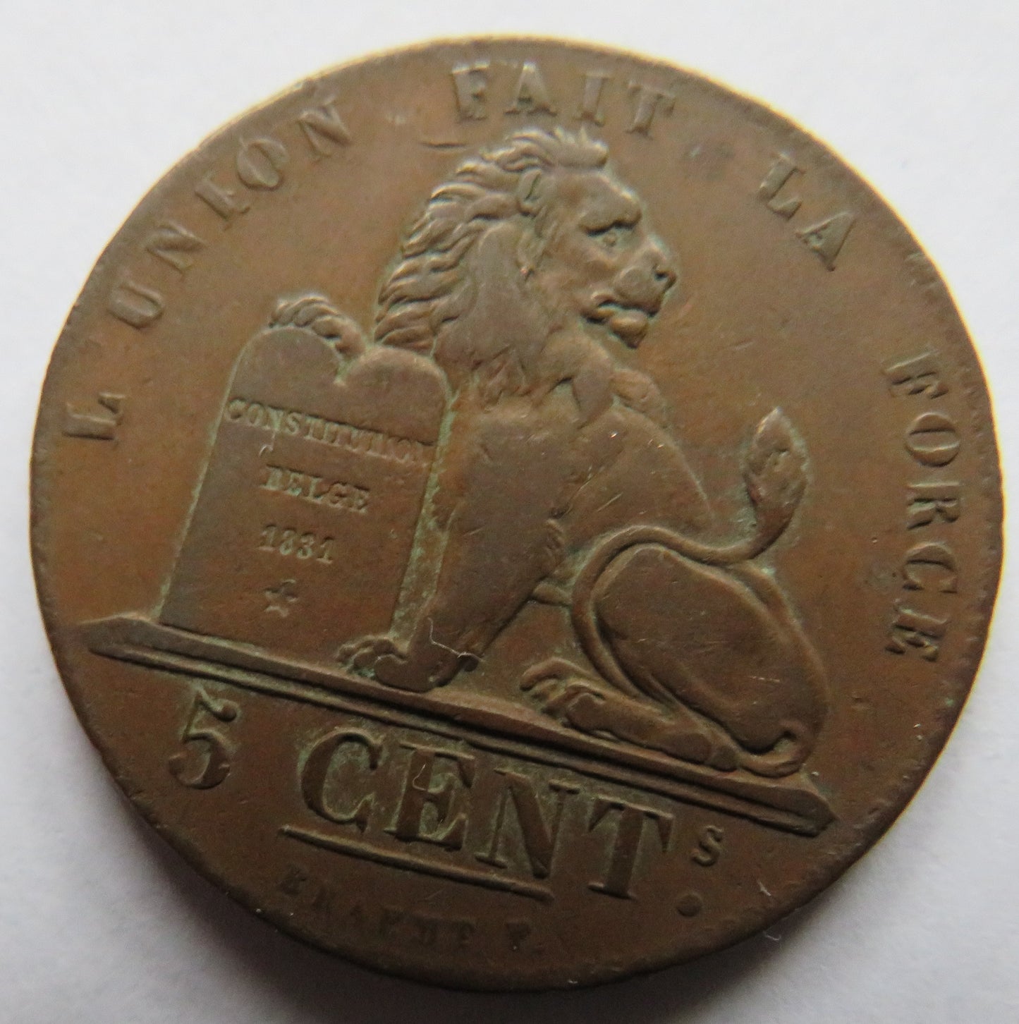 1837 Belgium 5 Centimes Coin