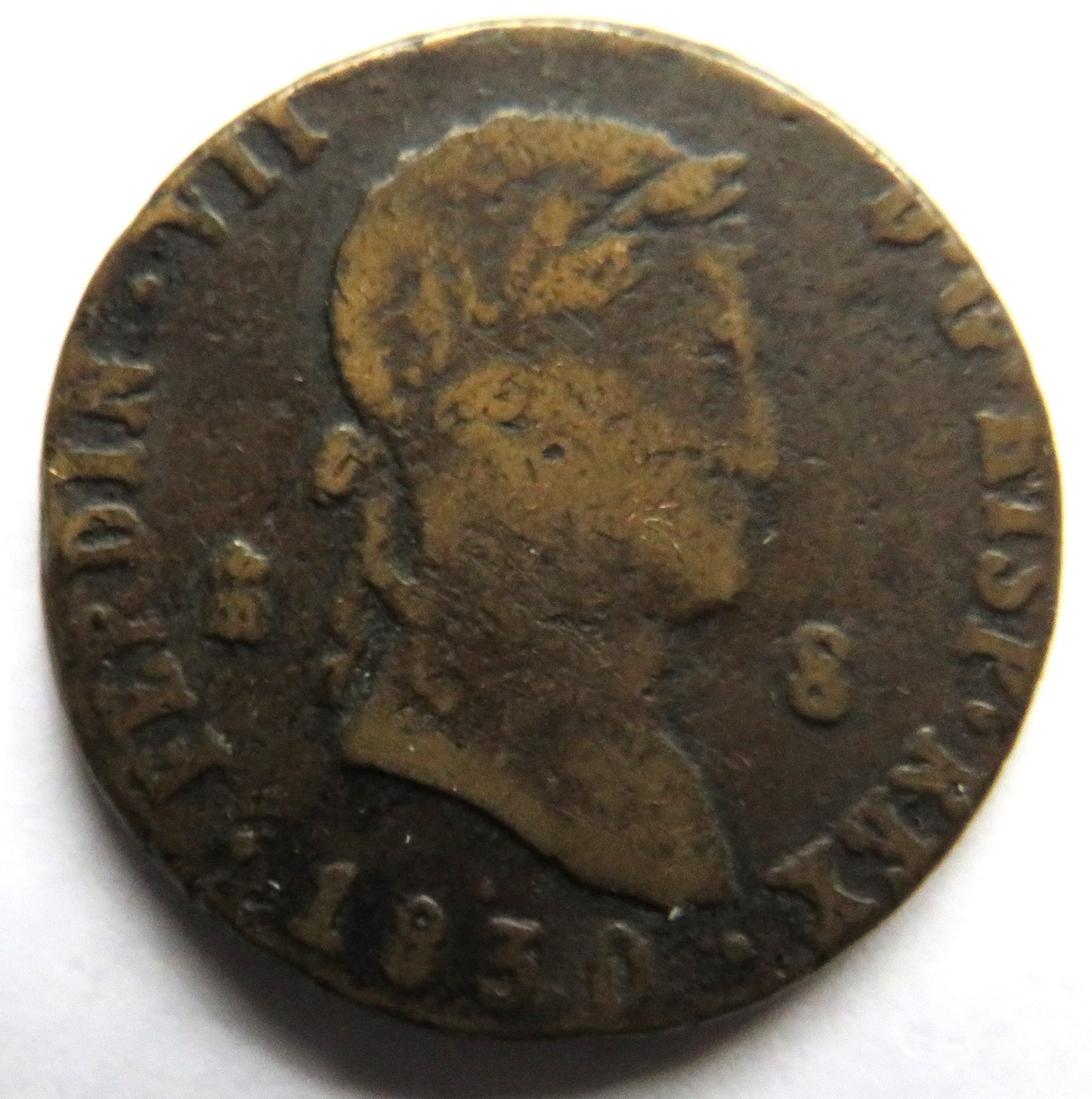 1830 Spain 8 Maravedis Coin