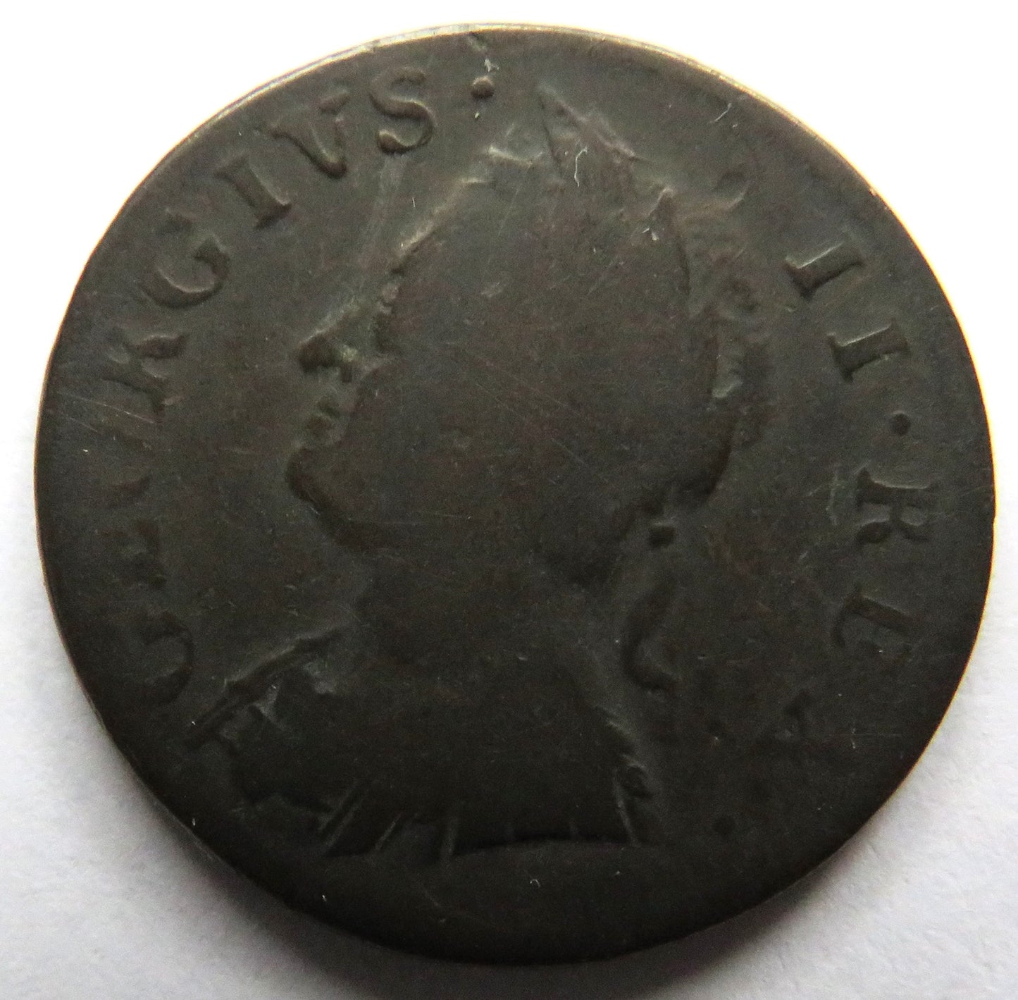 1754 King George II Farthing Coin - Great Britain