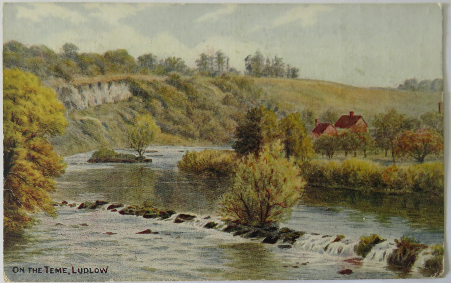 Vintage Postcard of In The Teme, Ludlow