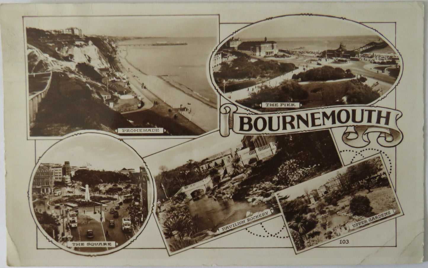 Vintage Multiview Postcard of Bournemouth, including The Pier