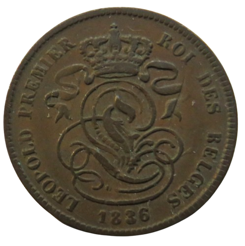 1836 Belgium 2 Centimes Coin