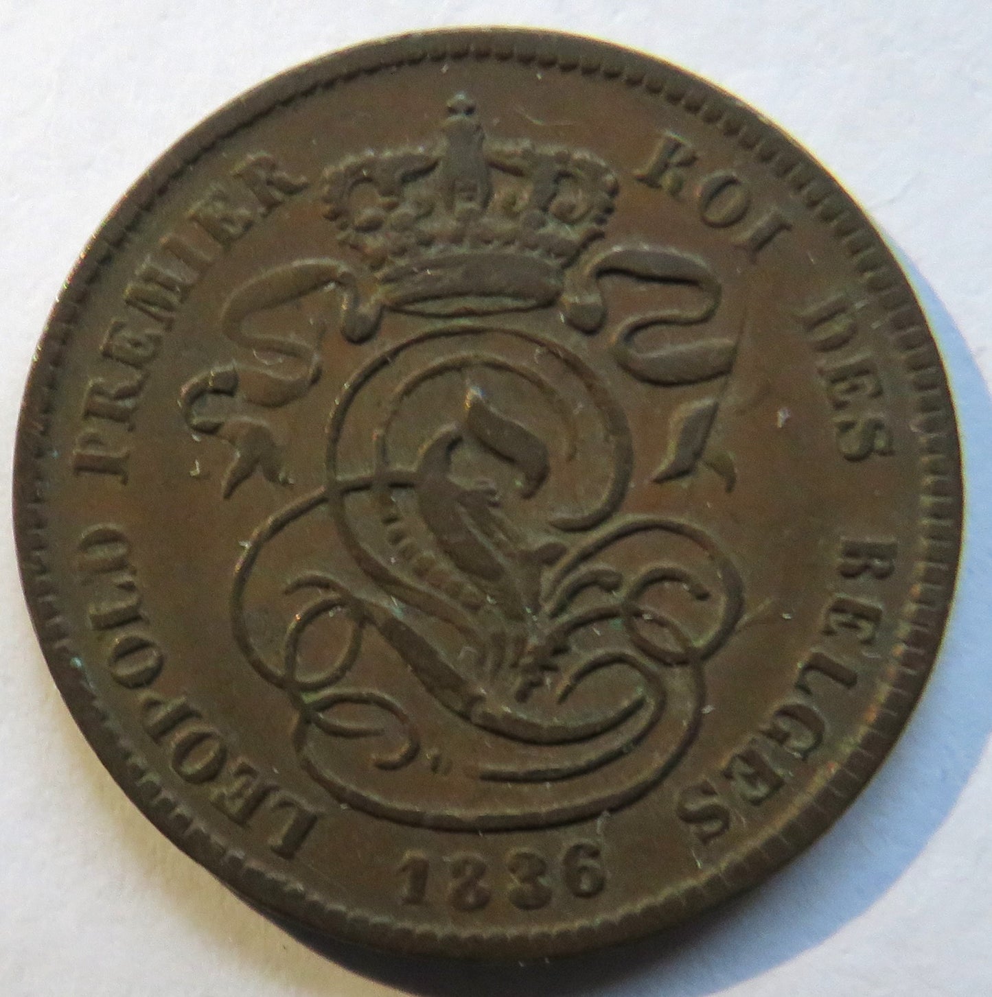 1836 Belgium 2 Centimes Coin