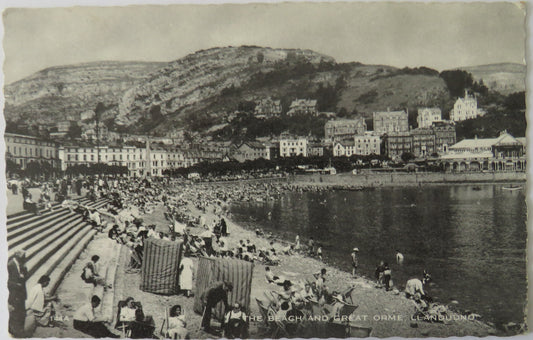 Vintage Postcard of The Beach and Great Orme, Llandudno, 1961