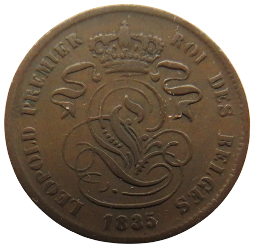 1835 Belgium 2 Centimes Coin