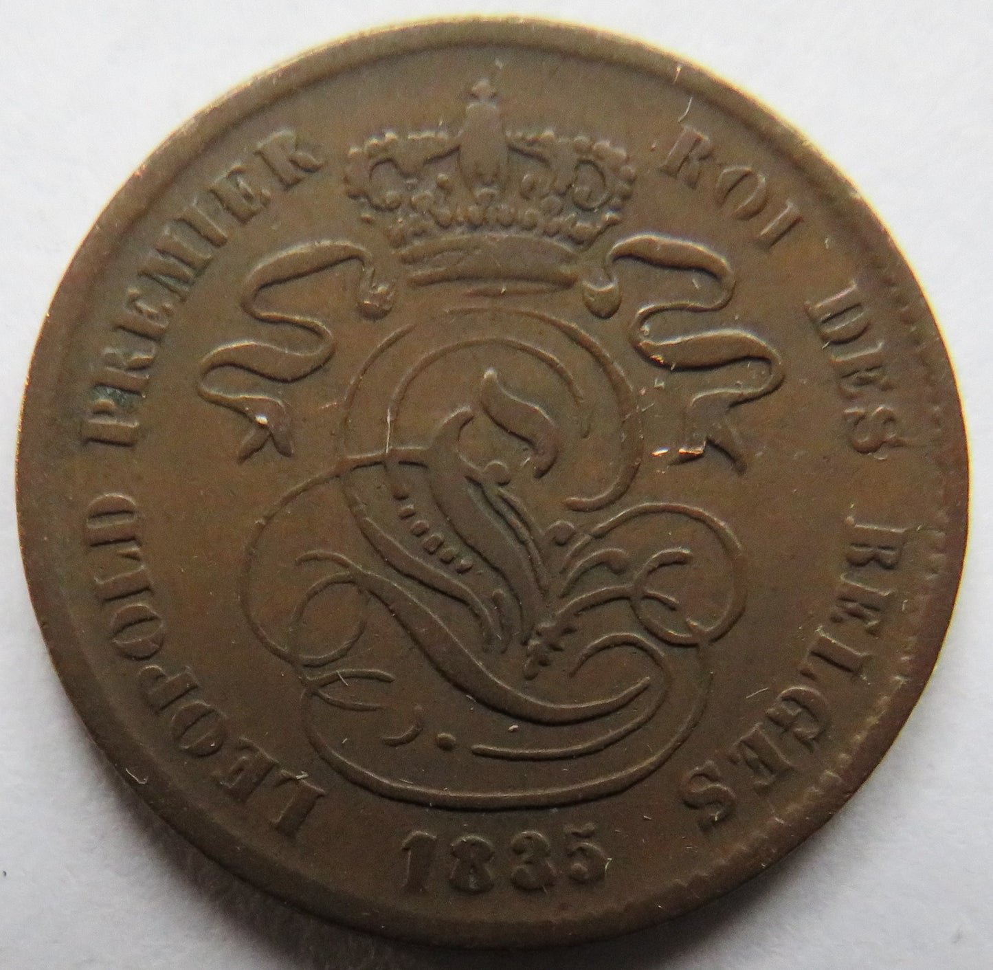 1835 Belgium 2 Centimes Coin