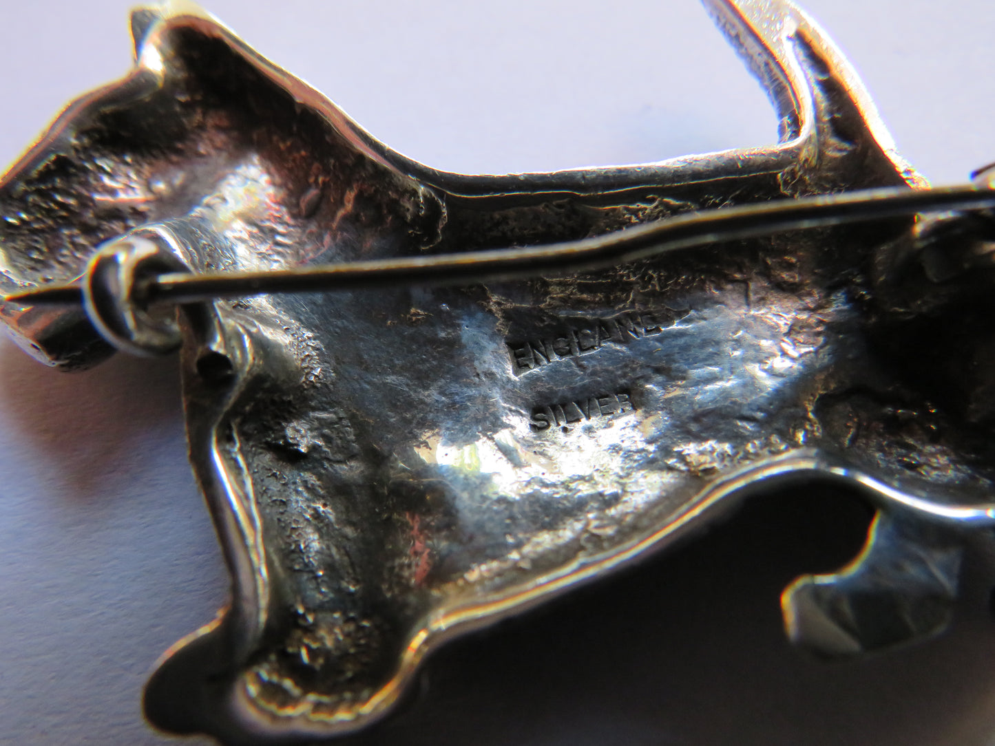 Vintage Silver Scottie Dog Brooch Made In England
