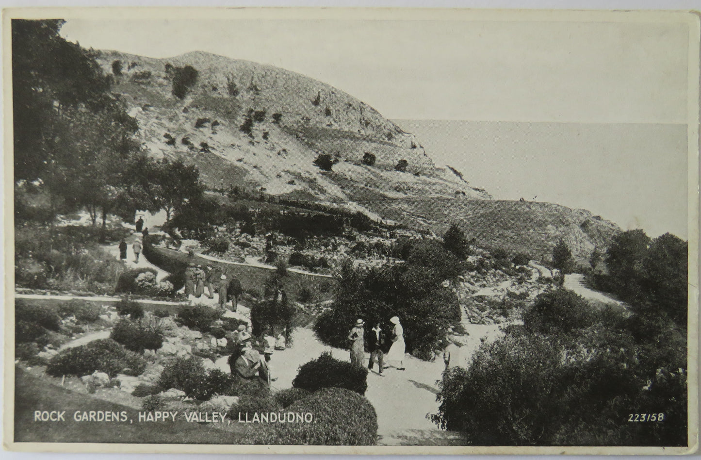 Vintage Postcard of Rock Gardens, Happy Valley, Llandudno