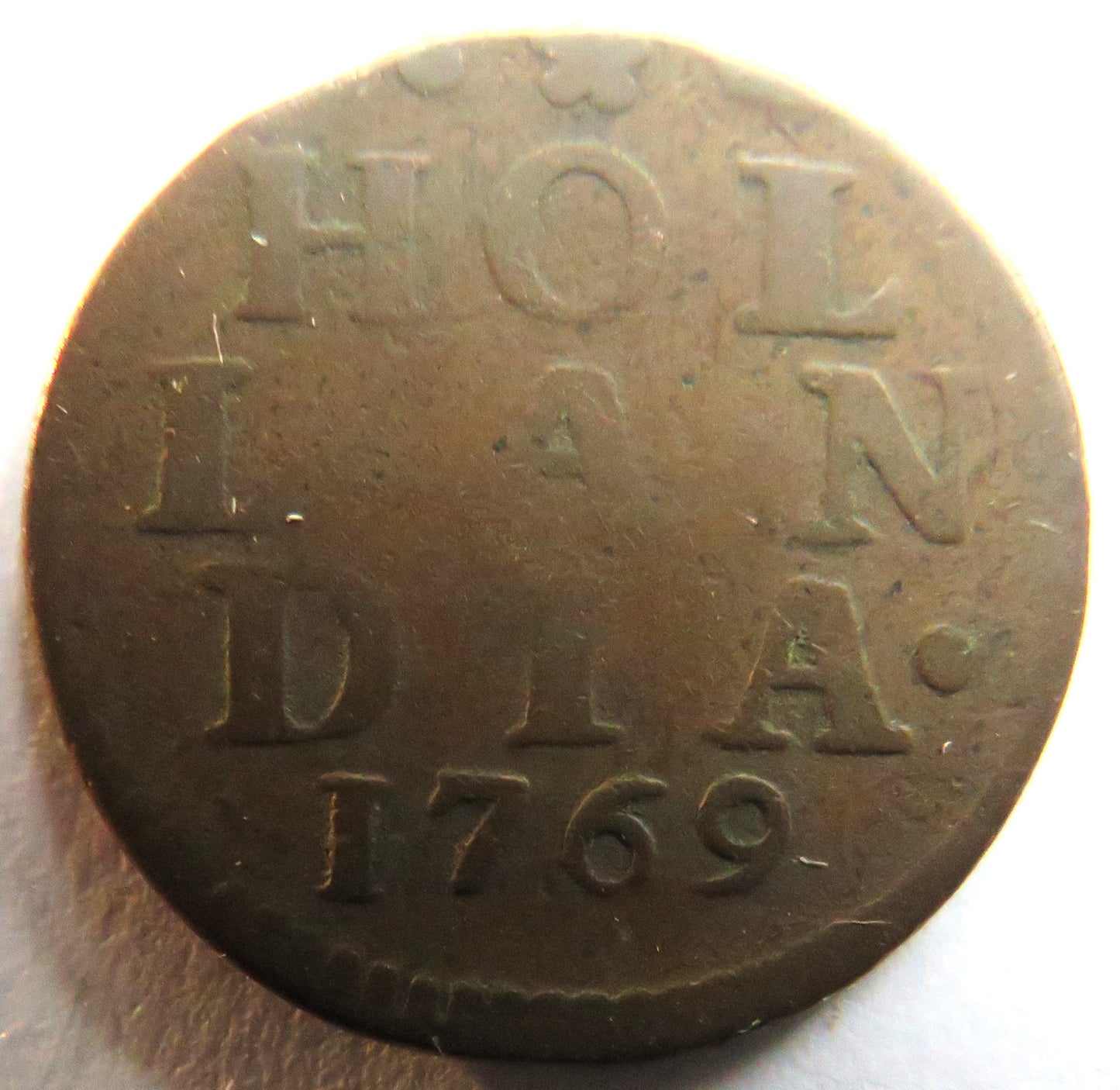 1769 Netherlands Holland One Duit Coin
