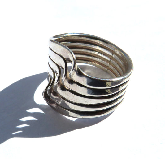 Chunky Stylish Ladies Sterling Silver Ring By QVC UK Size S & 1/2