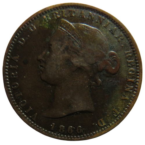 1866 Queen Victoria States of Jersey 1/13th of a Shilling Coin