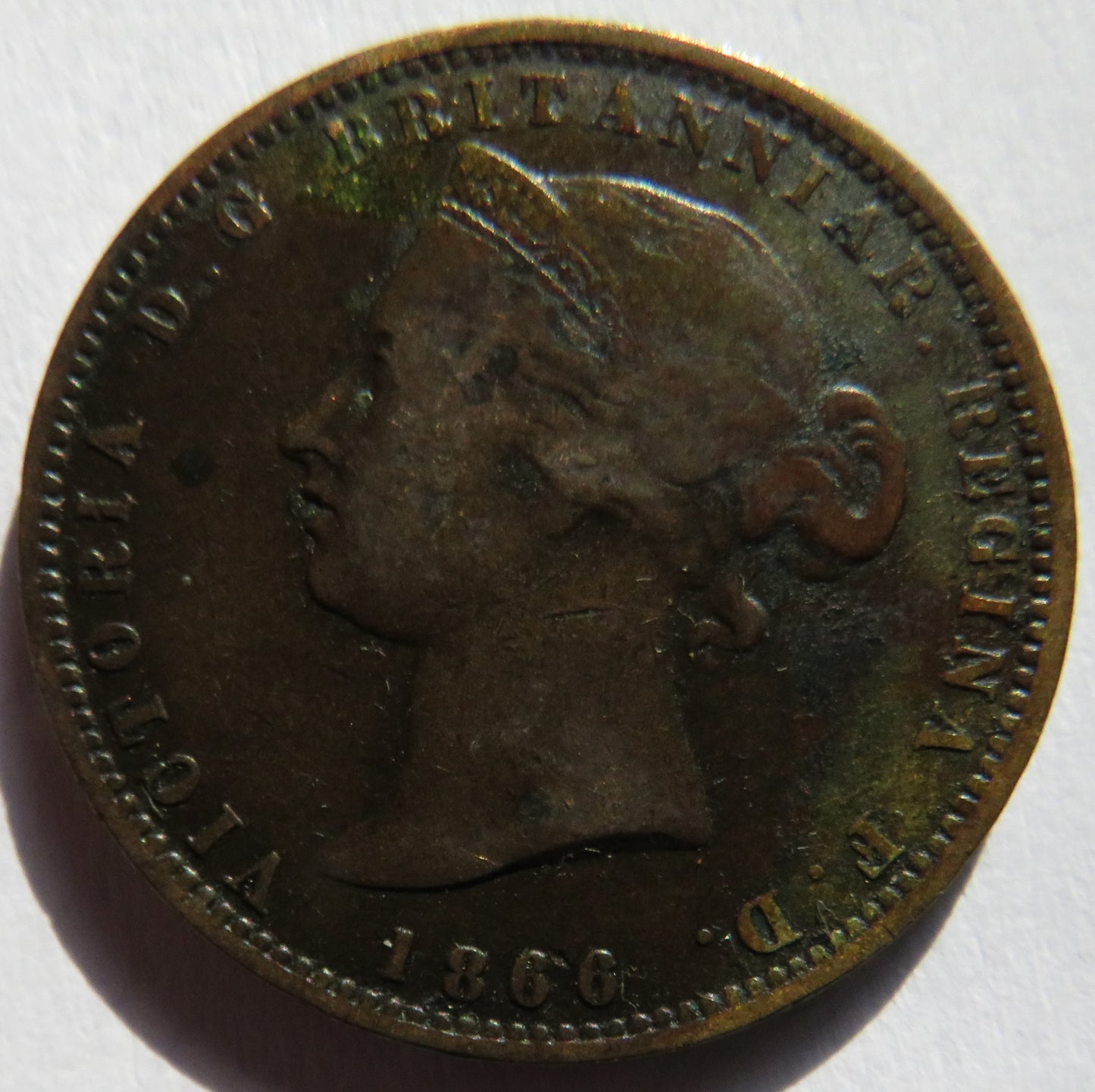 1866 Queen Victoria States of Jersey 1/13th of a Shilling Coin