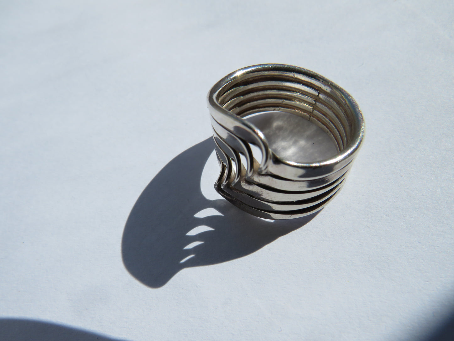 Chunky Stylish Ladies Sterling Silver Ring By QVC UK Size S & 1/2