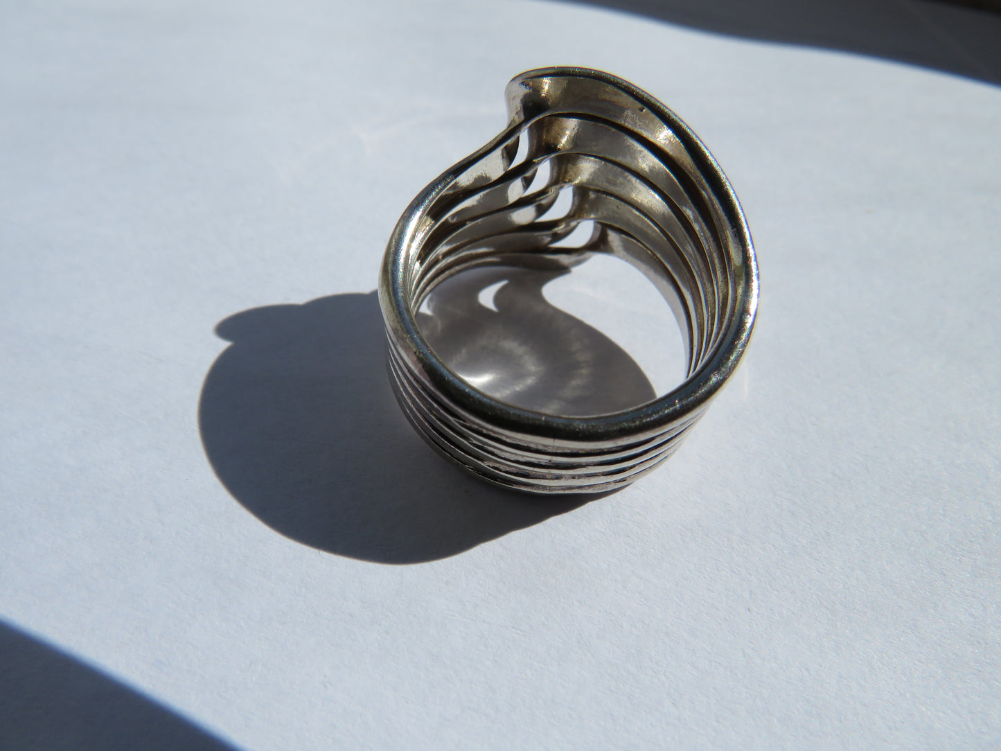 Chunky Stylish Ladies Sterling Silver Ring By QVC UK Size S & 1/2