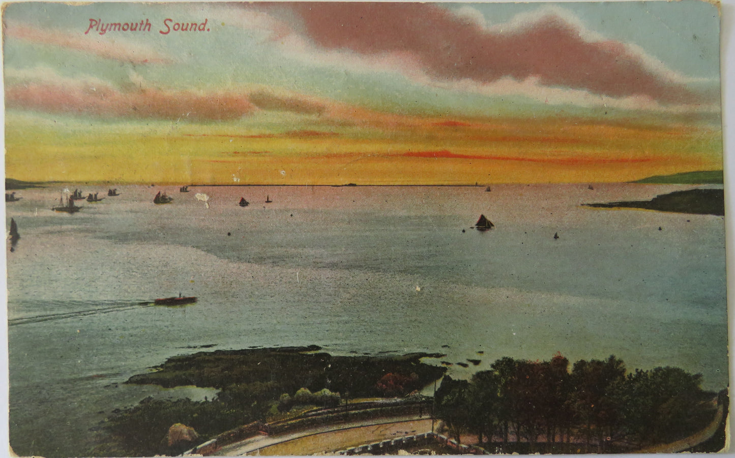 Vintage Postcard of Plymouth Sound