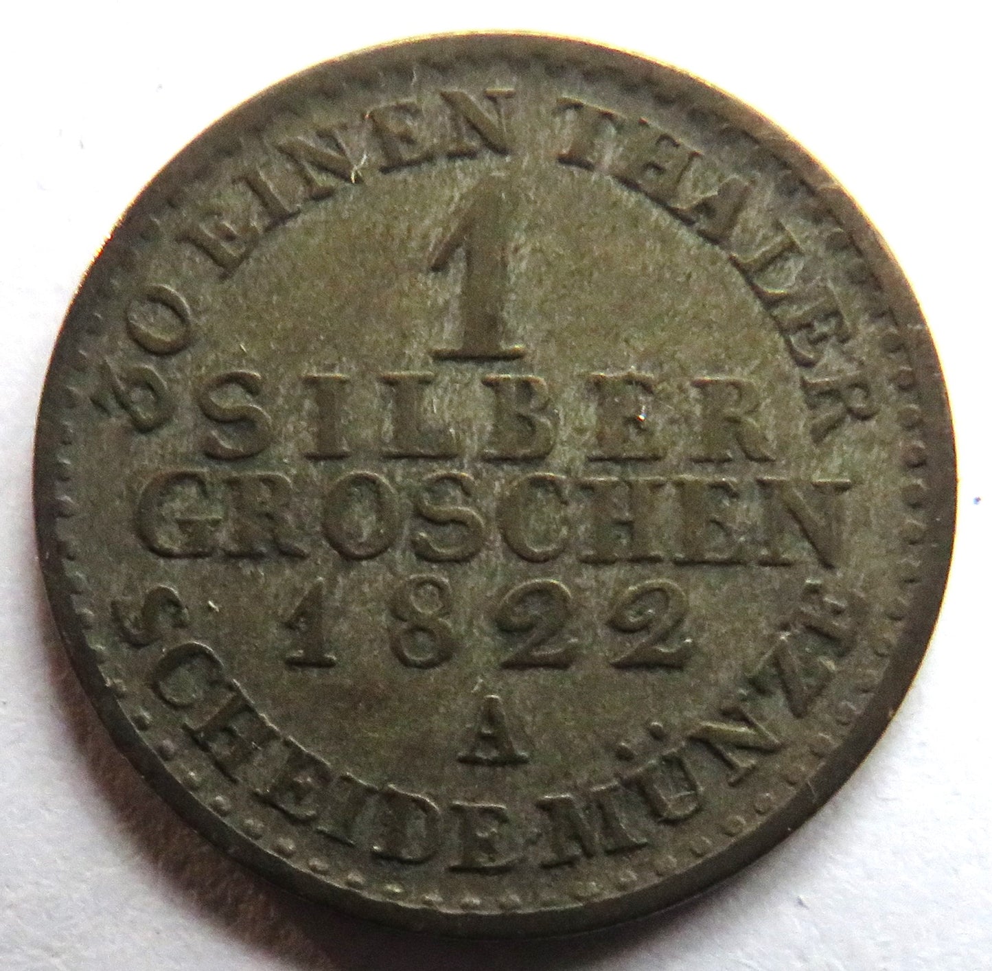 1822-A German States Prussia 1 Silber Groschen Coin